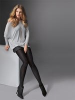 Load image into Gallery viewer, Warm cotton patterned tights. Reinforced toes
